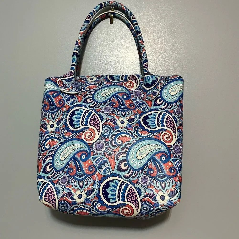 Simply Southern Tote Bag Multicolor Floral/Paisley Print Top Zip